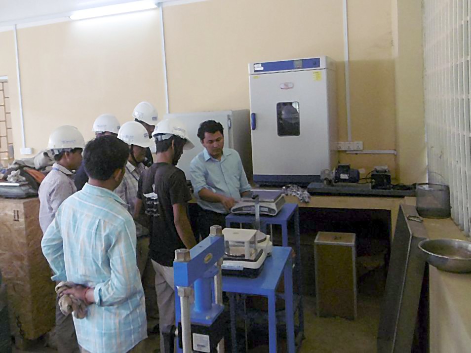 MATLAB laboratory staff at work in the soil testing room